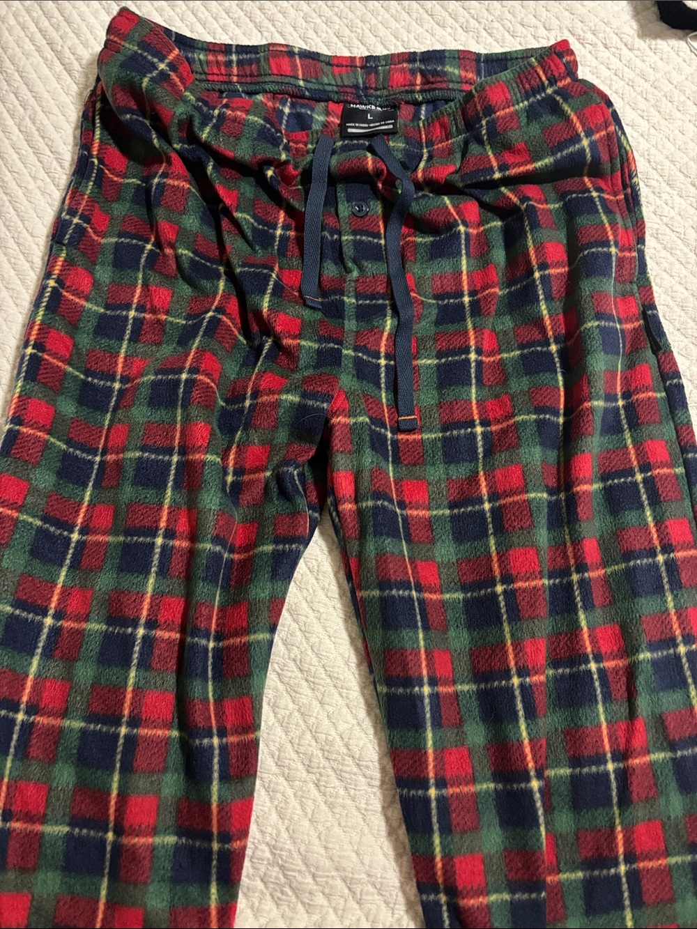 Hawke & Co Red and Green Plaid Fleece Lounge Pants